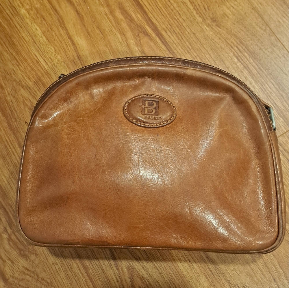 Vintage Basido Tan Genuine Italian Leather Women's Crossbody Bag